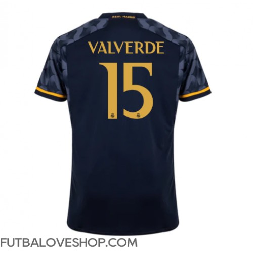 Dres Real Madrid Federico Valverde #15 Preč 2023-24 Krátky Rukáv